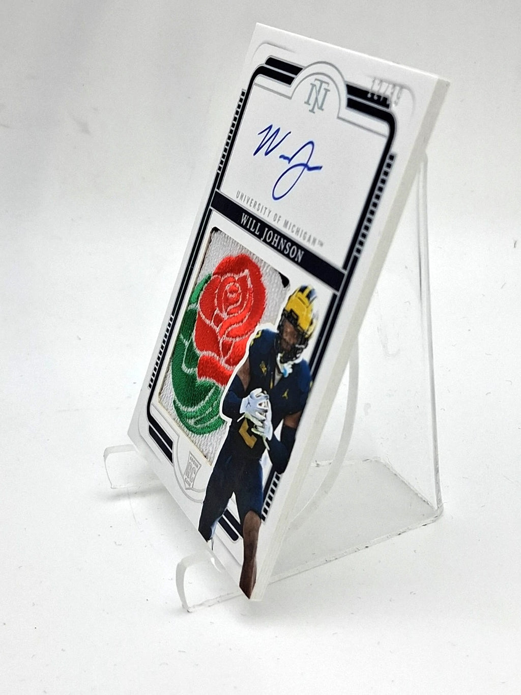 Will Johnson 2025 National Treasure Collegiate RC Bowl Patch /39 On Card Auto **