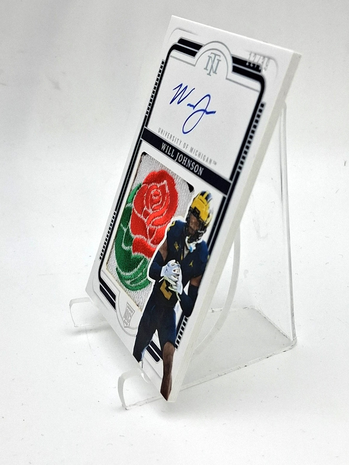 Will Johnson 2025 National Treasure Collegiate RC Bowl Patch /39 On Card Auto **