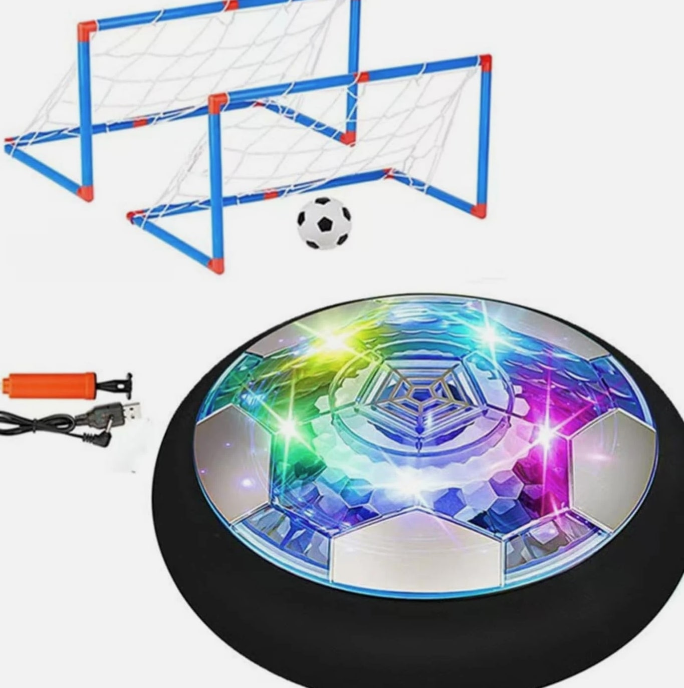 Hover Soccer Ball Set - Indoor Soccer 4 in 1 Rechargeable Air Power with LED