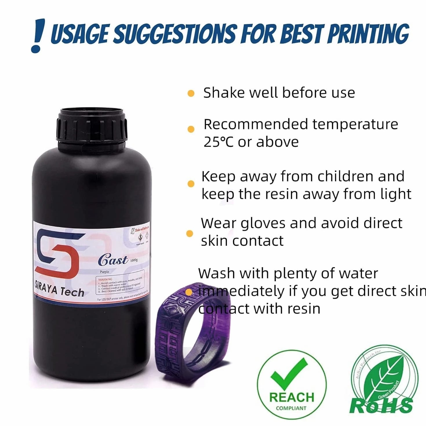 Castable 3D Printer Resin - Easy to Print High Resolution 405nm