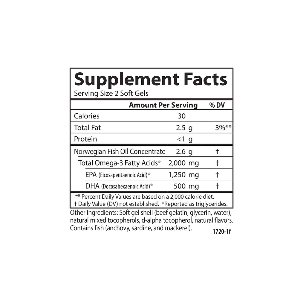 Carlson Maximum Omega 2000 mg Fish Oil Supplement, 60 Softgels