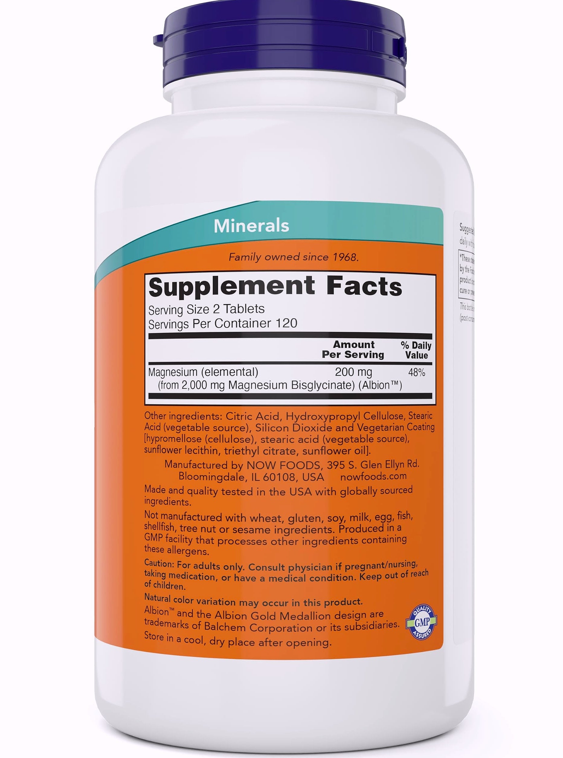 NOW Foods Magnesium Glycinate 240 Tablets for Muscle Support