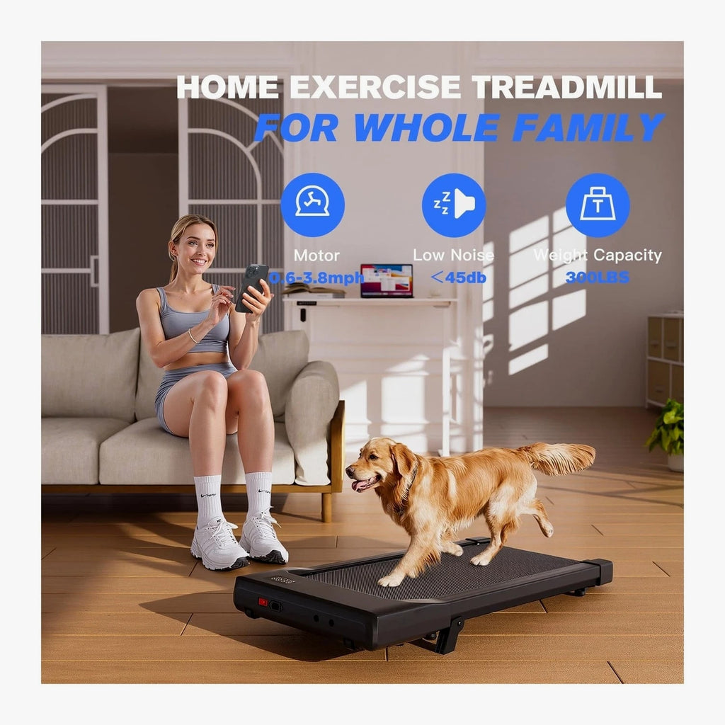 Walking Pad with 6% Incline, No-Assembly Treadmill with APP and Remote Control