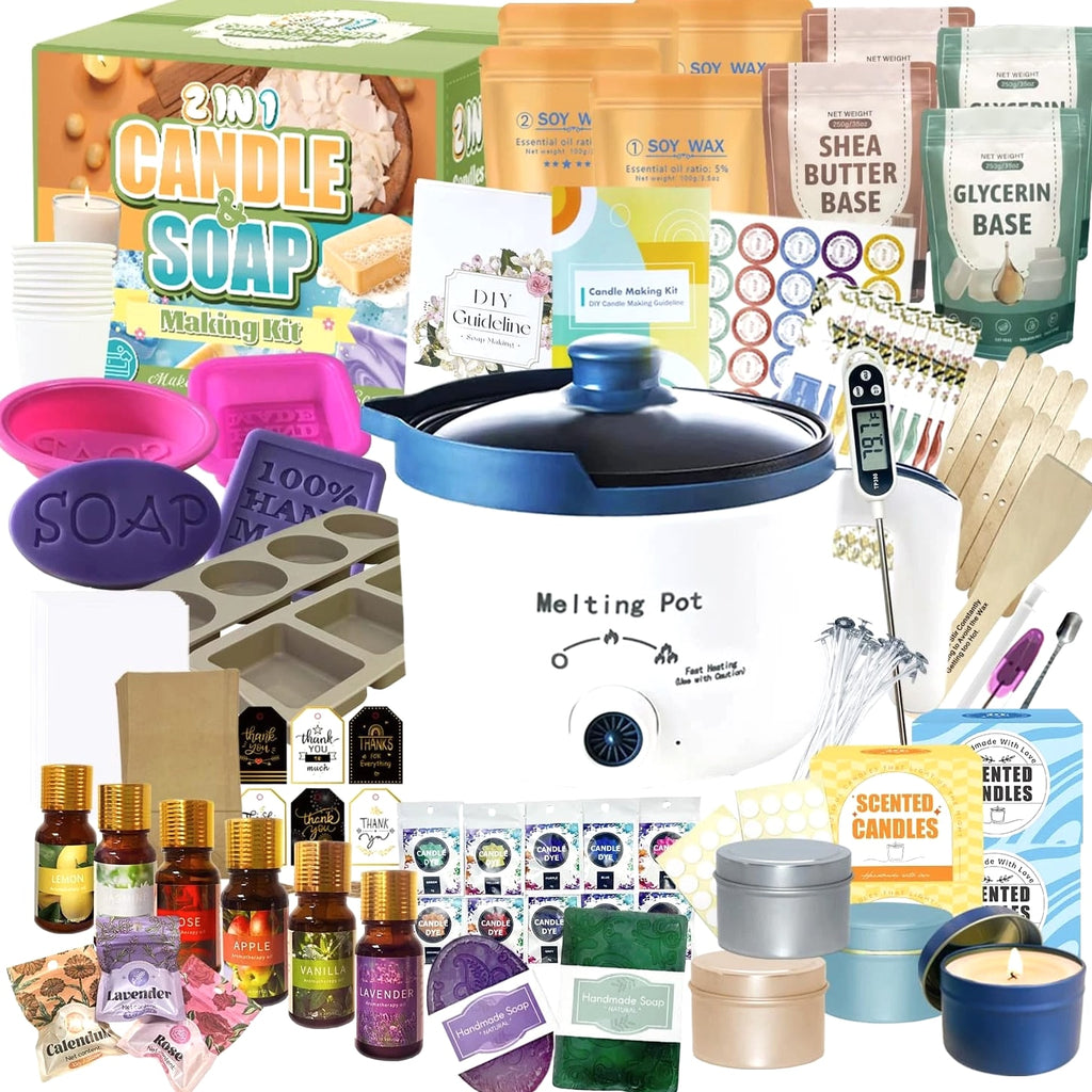 2-In-1 Candle & Soap Making Kit for Beginners, Complete All-in-One DIY Kit