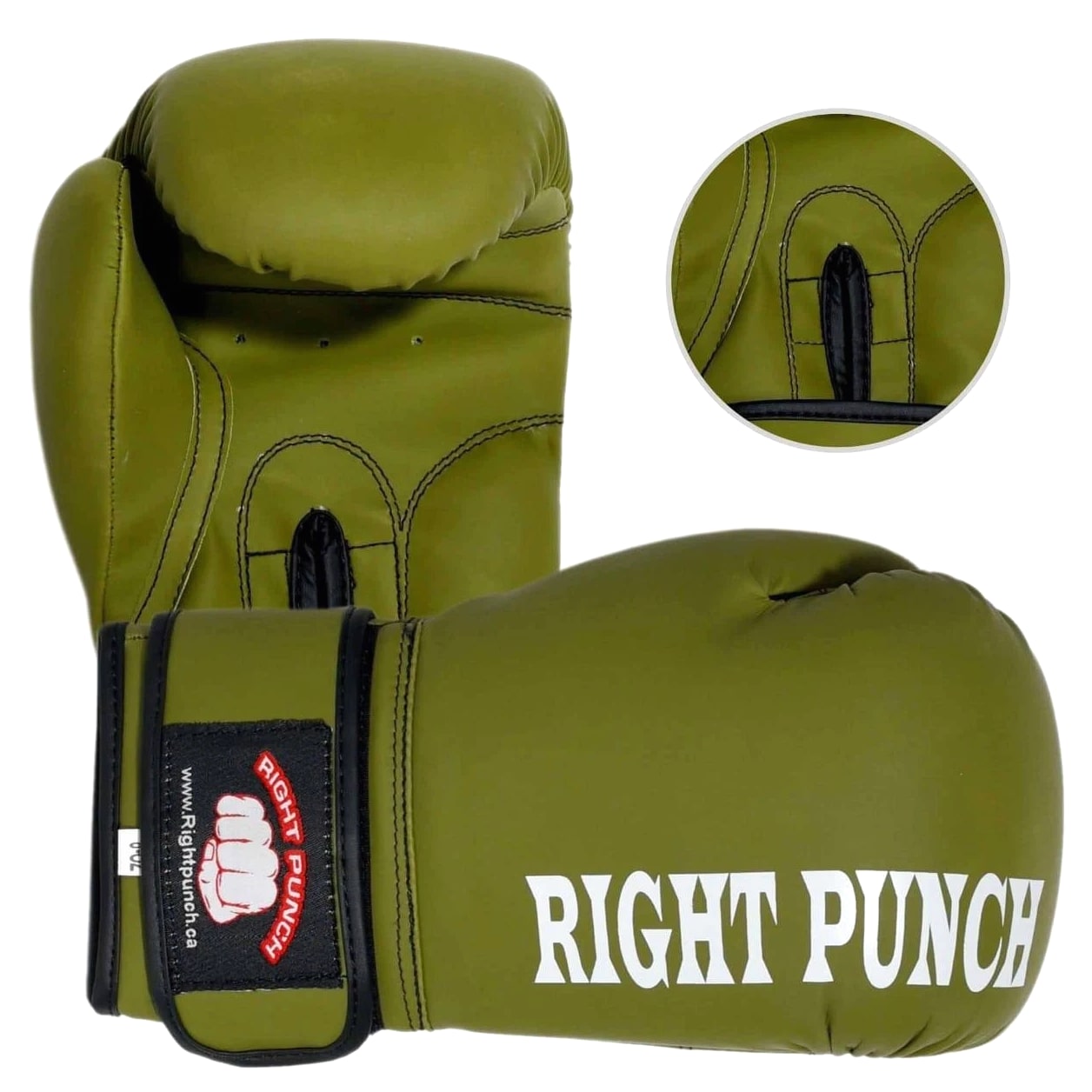 Boxing Gloves Punch Bag Leather Pro Kick Fight Gym Punching Training Mitts olive
