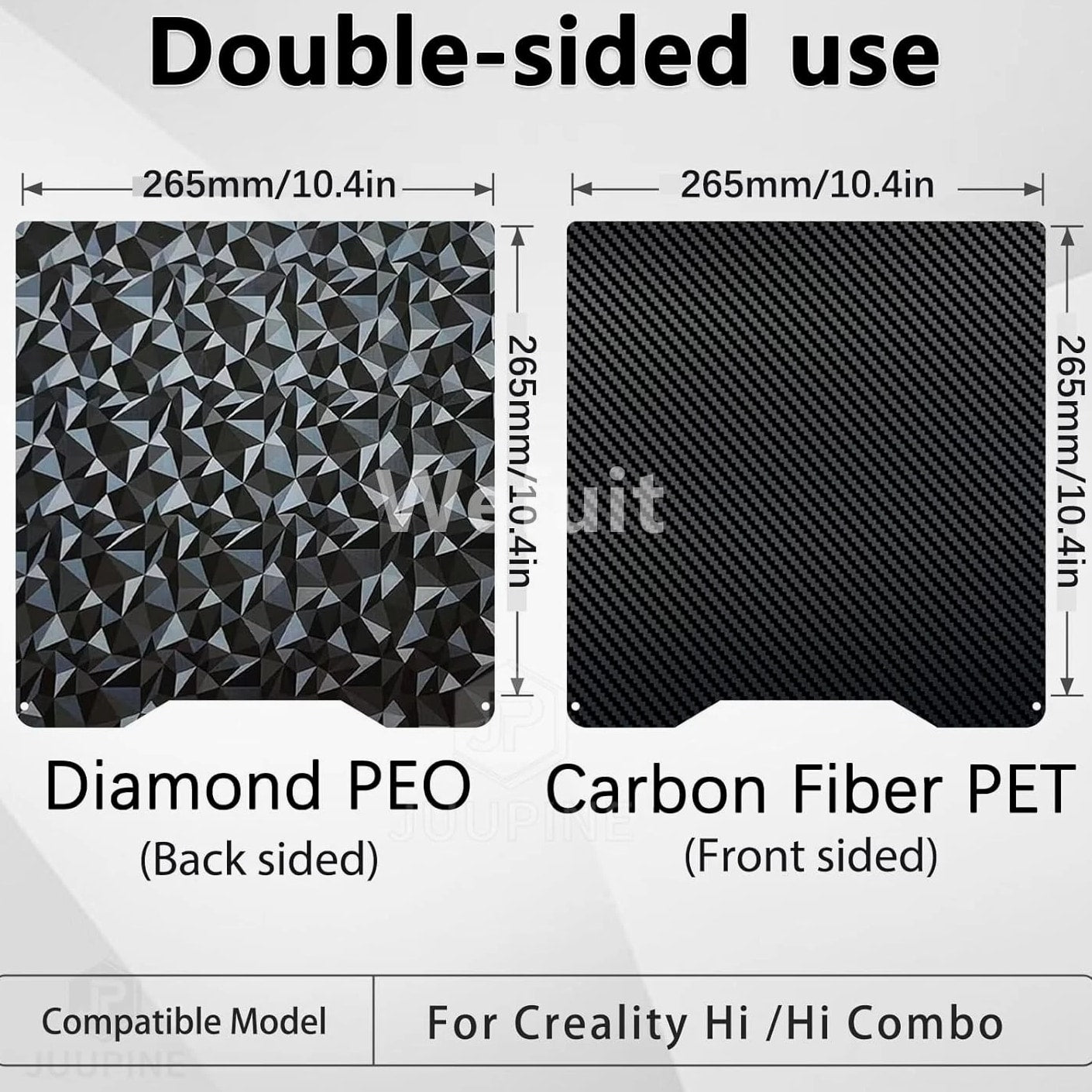 3D Printer Build Plate PET PEO Double Sided Textured Steel Sheet for Creality Hi