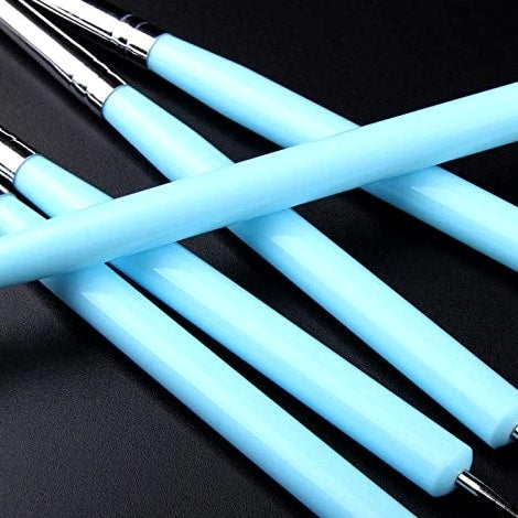 5 Pcs/set Soft Pottery Clay Tool Silicone & Stainless Steel Two Head Sculpting P