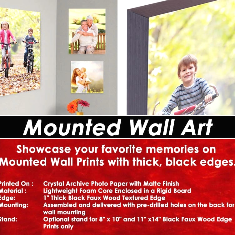 20"x30" Personalized Mounted Wall Art Prints with your choice of image Vertical