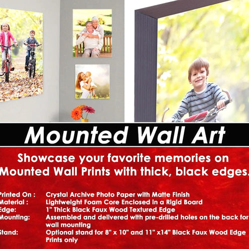 20"x30" Personalized Mounted Wall Art Prints with your choice of image Vertical