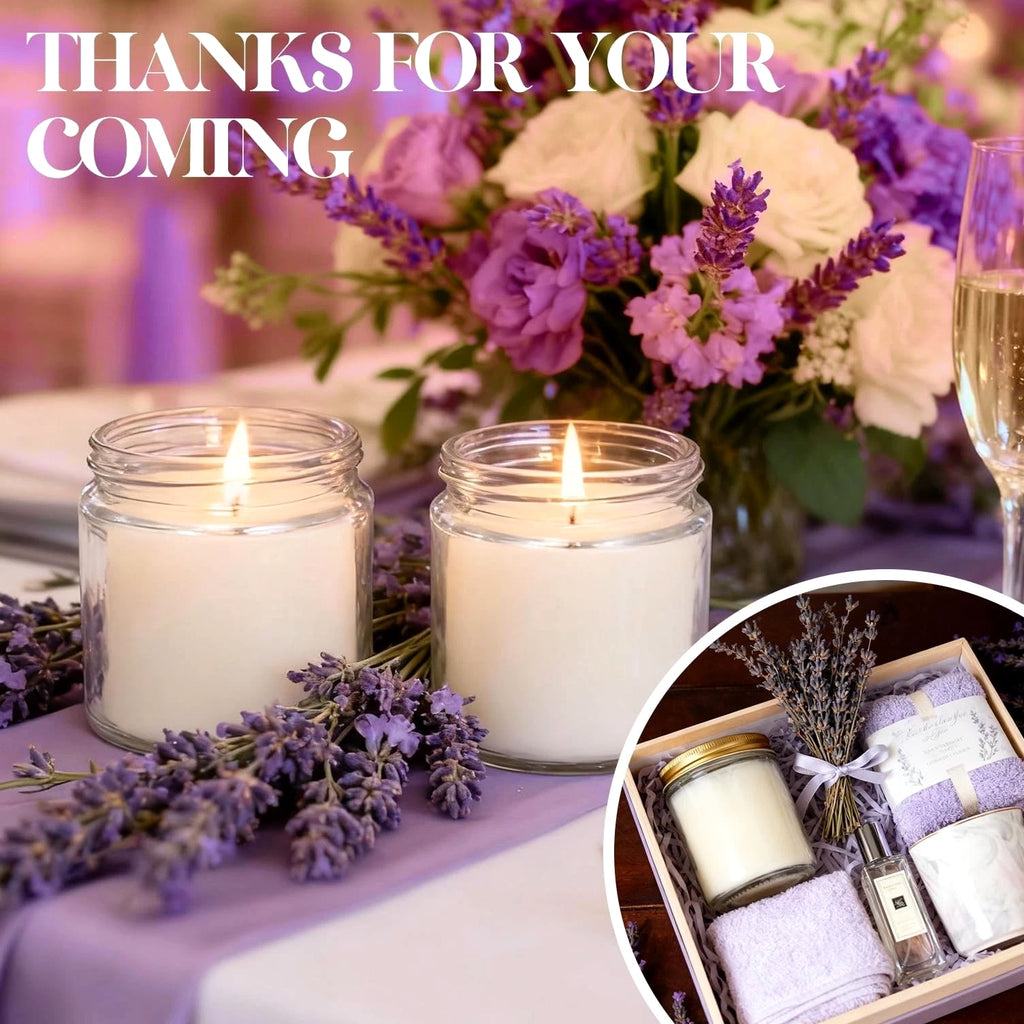 24 Pcs 4oz White Soy Wax Candles - Lavender Scented Candle Gift Set, Bulk Wed...