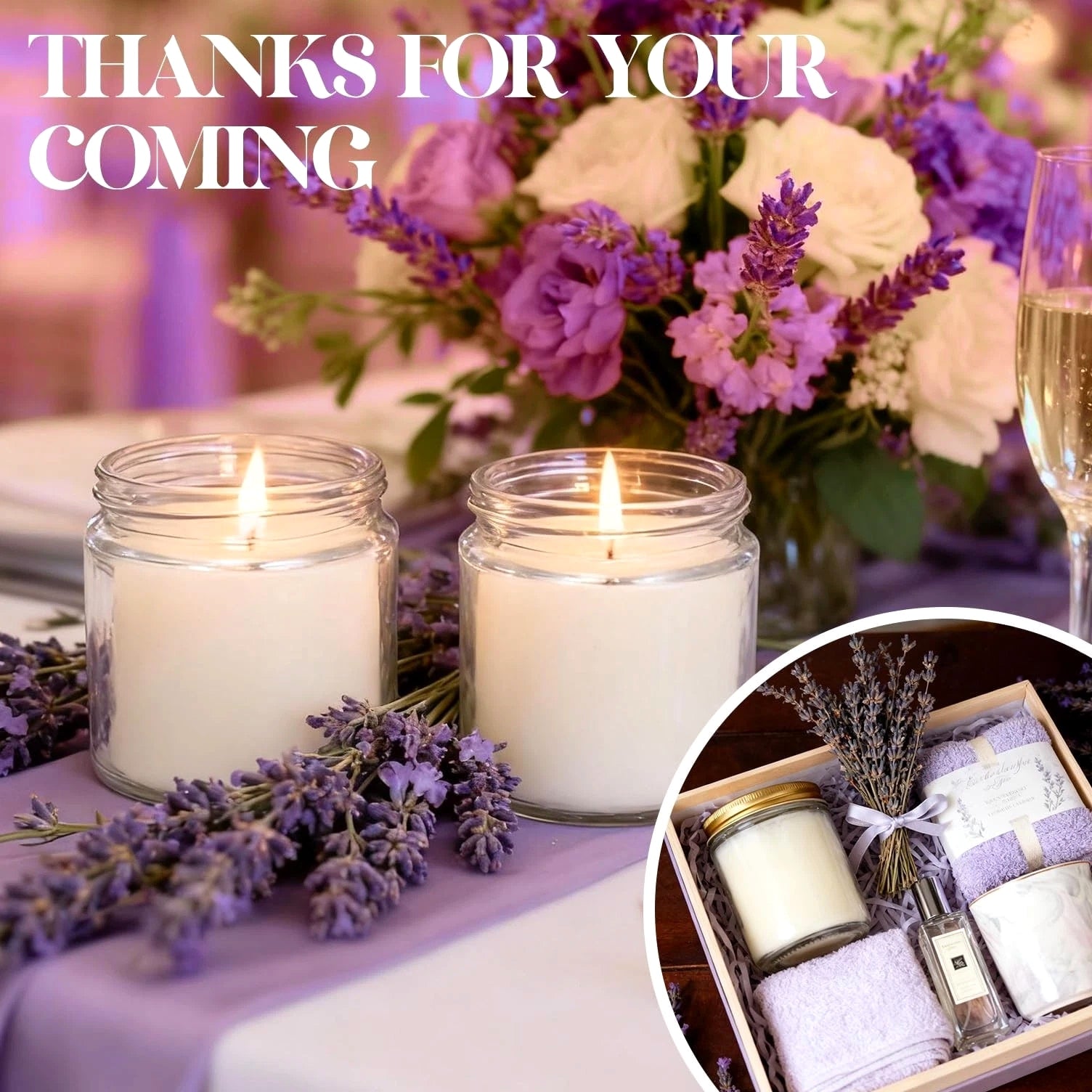 24 Pcs 4oz White Soy Wax Candles - Lavender Scented Candle Gift Set, Bulk Wed...