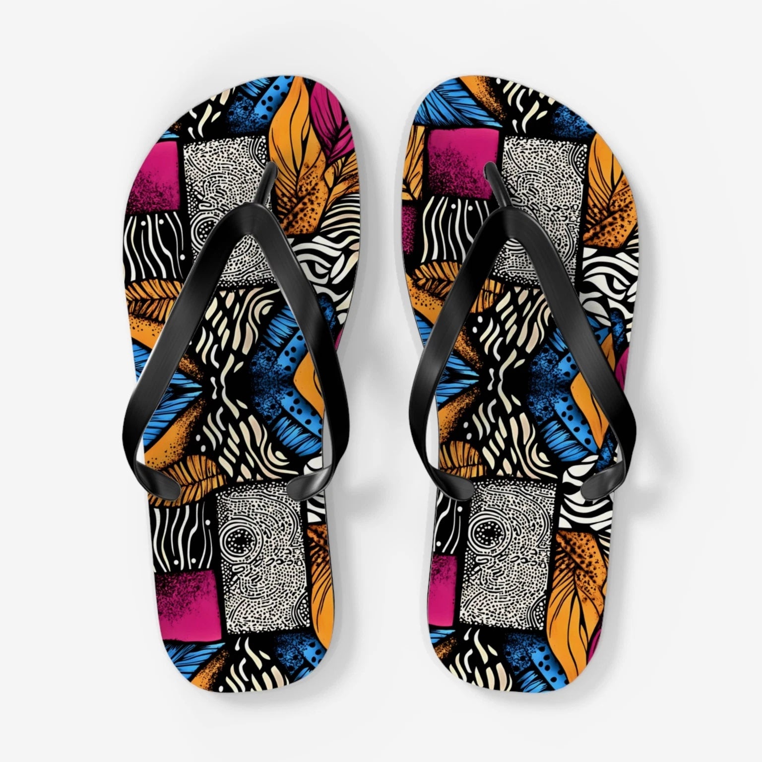 Floral and Feather Flip Flops | Summer Footwear Beach Sandals Poolside Comfort