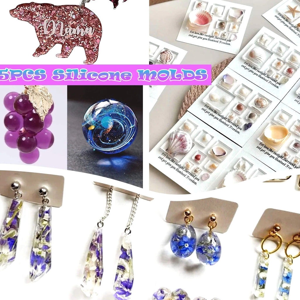 UV Resin Jewelry Making Kit, 300g Complete UV Resin Kit with Light, Molds, St...