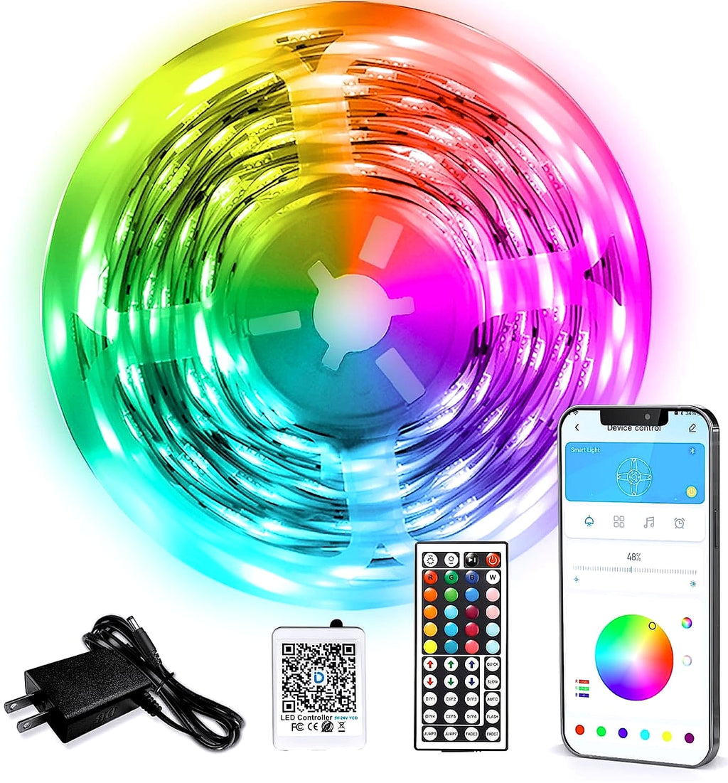 DAYBETTER LED Strip Lights 110ft Smart RGB Music Sync with App Control