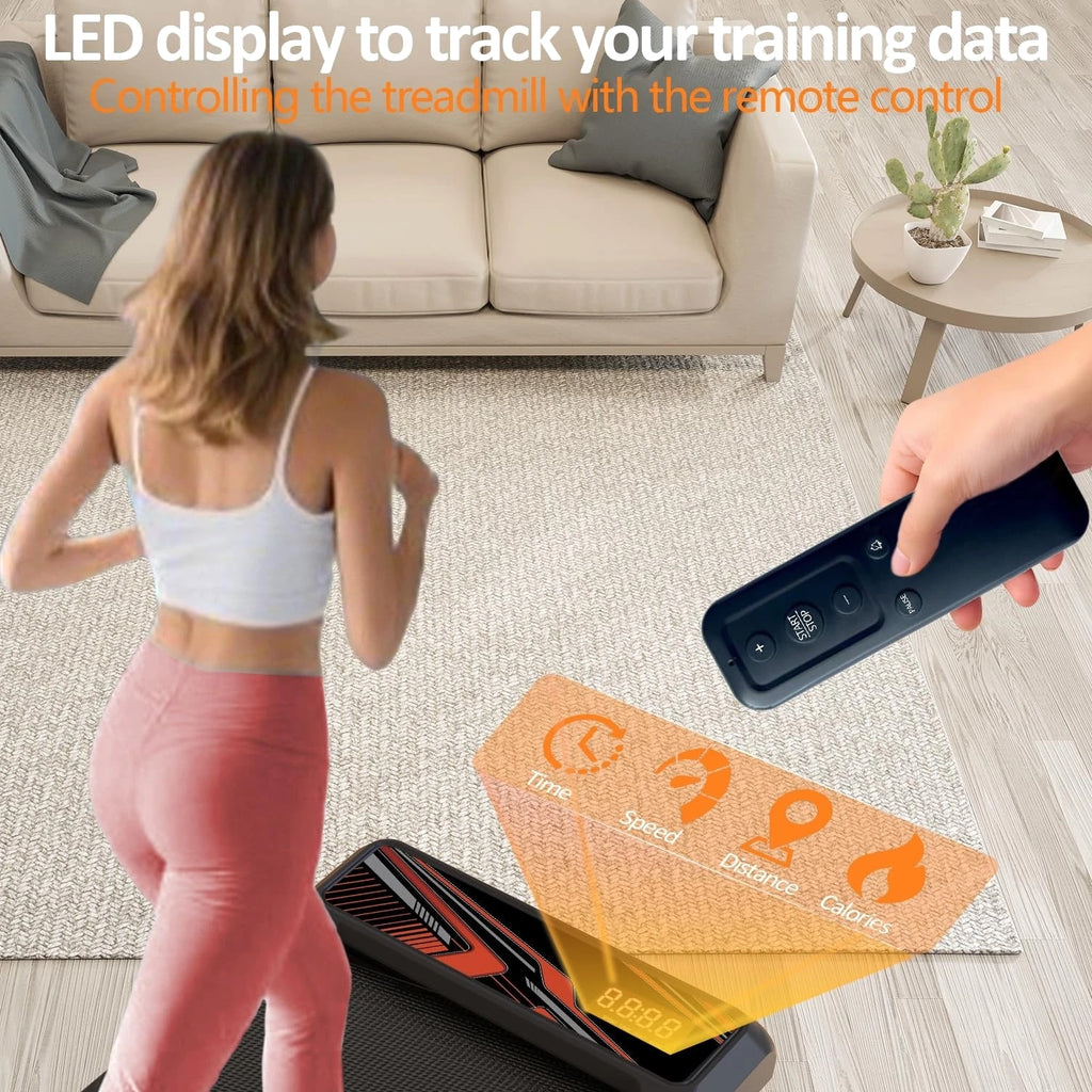 2.5HP Under Desk Treadmill w/ 5° Incline Pad, Quiet Walking Running Machine