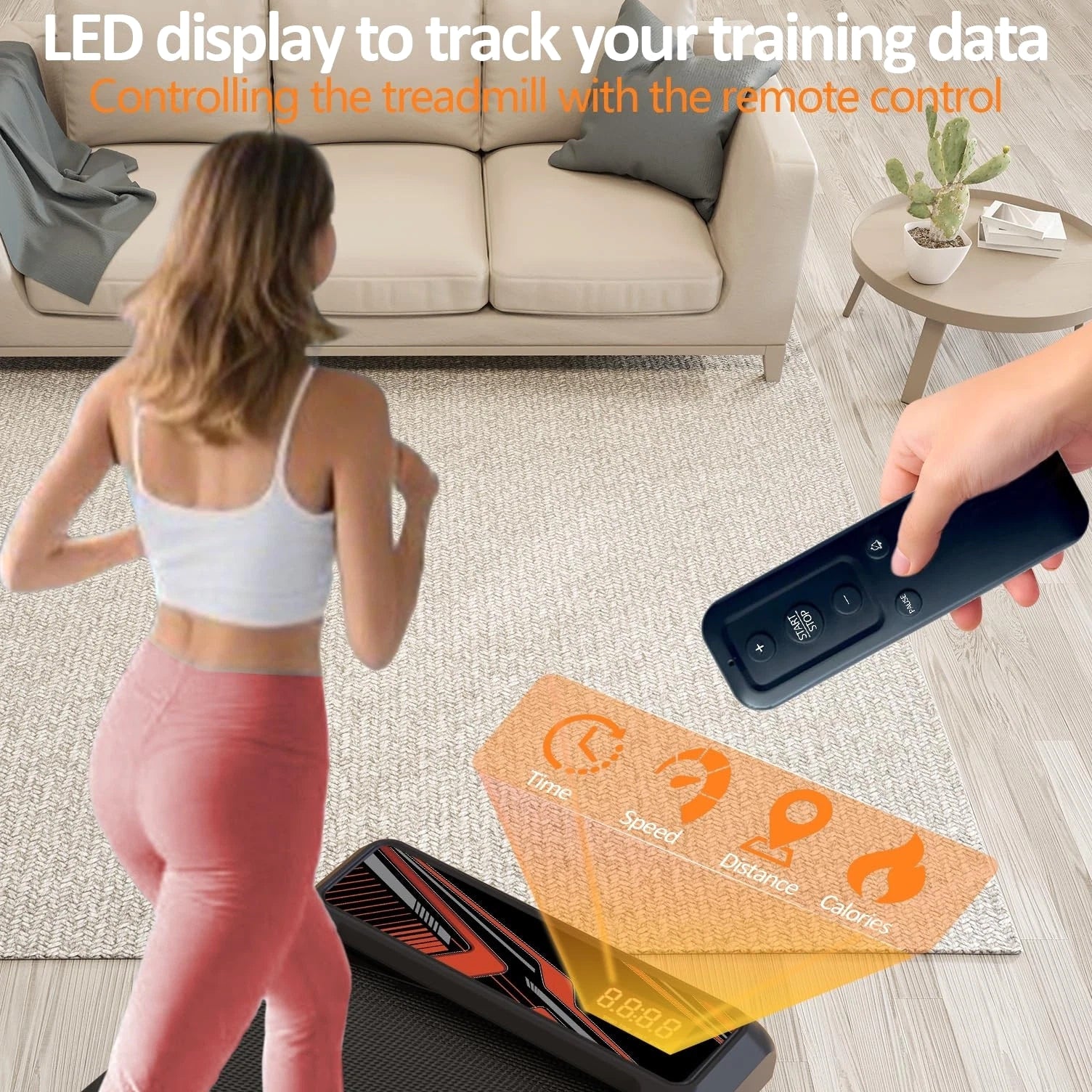 2.5HP Under Desk Treadmill w/ 5° Incline Pad, Quiet Walking Running Machine