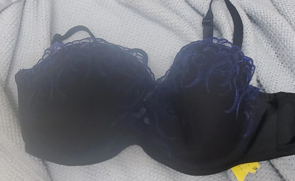 Sophia Vergara 38C Semi Sheer Black Lace Bra - NEW