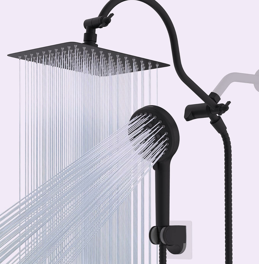 Hibbent 10 inch rainfall shower head combo with handheld sprayer