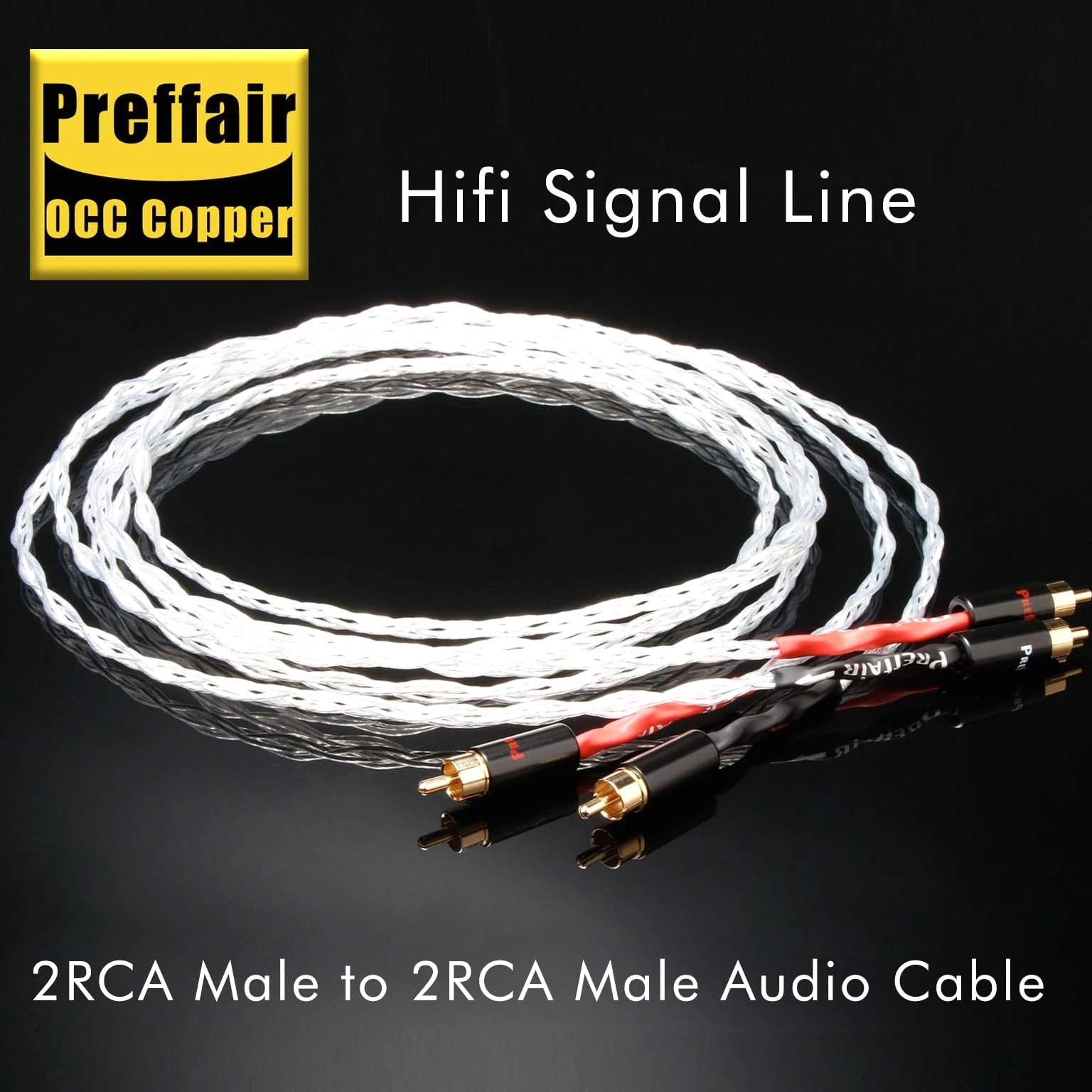 OCC Silver Plated HiFi RCA Cable Audio Cable Amplifier CD Adapter Signal Wire