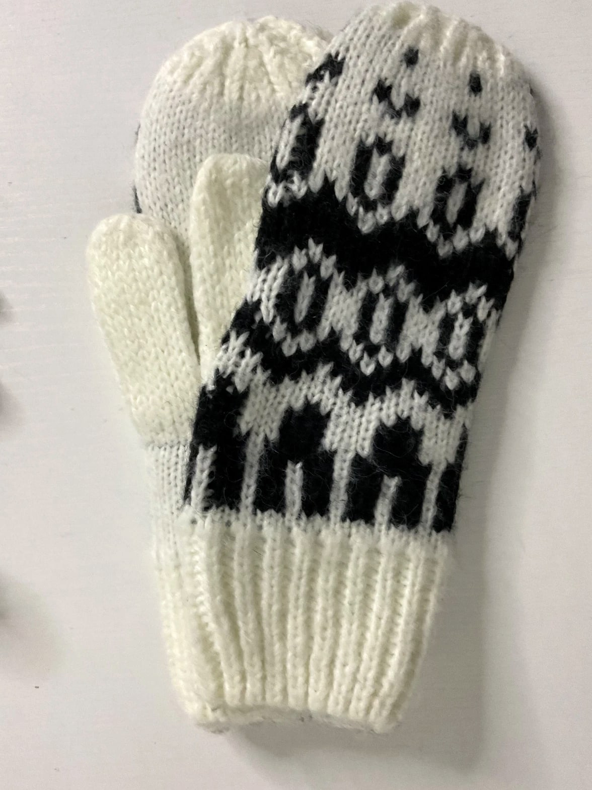 Universal Thread Women's Knit Mittens Winter Gloves and Black Scarf
