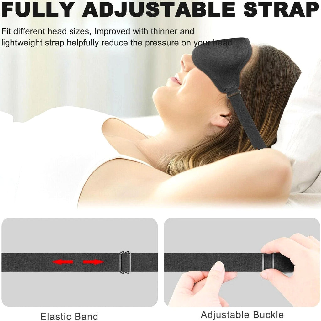 3D Travel Silk Eye Mask Sleeping Soft Padded Shade Cover Rest Relax Blindfold