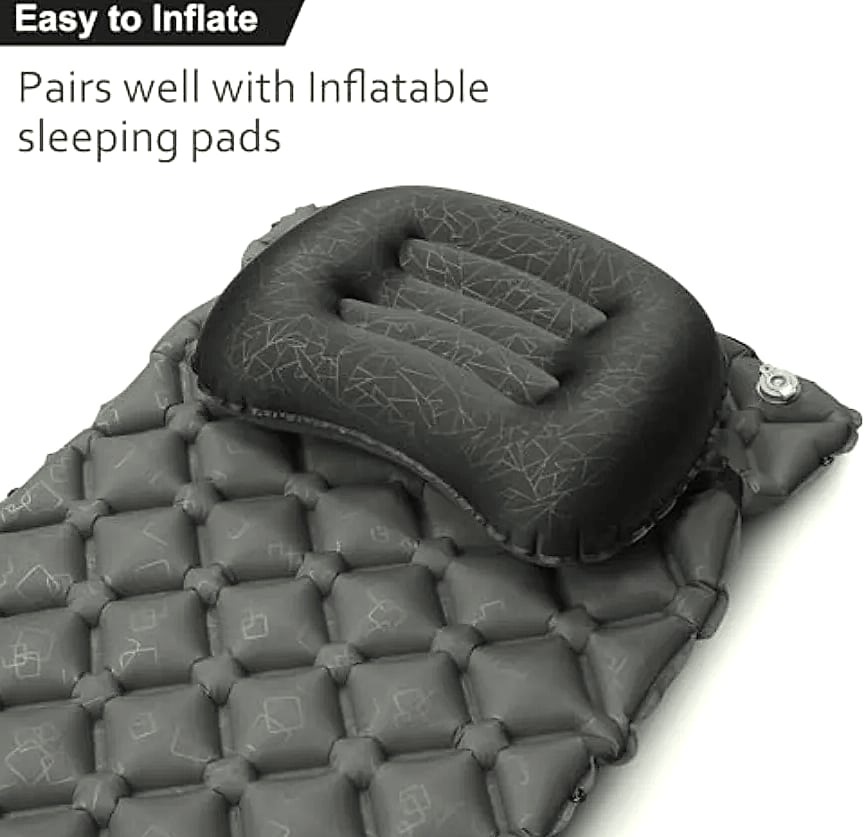 Inflatable Camping Pillow with Neck Lumbar Support