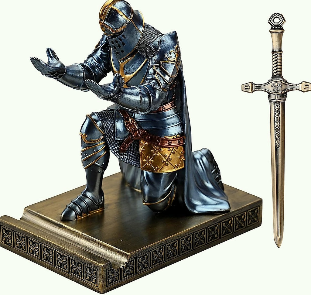 HDMbigmi King's Guard Knight Pen Holder Phone Stand Statue