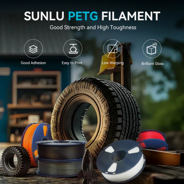 SUNLU ASA PLA+ SILK PETG ABS EABS TPU WOOD High Speed PLA Marble Filament