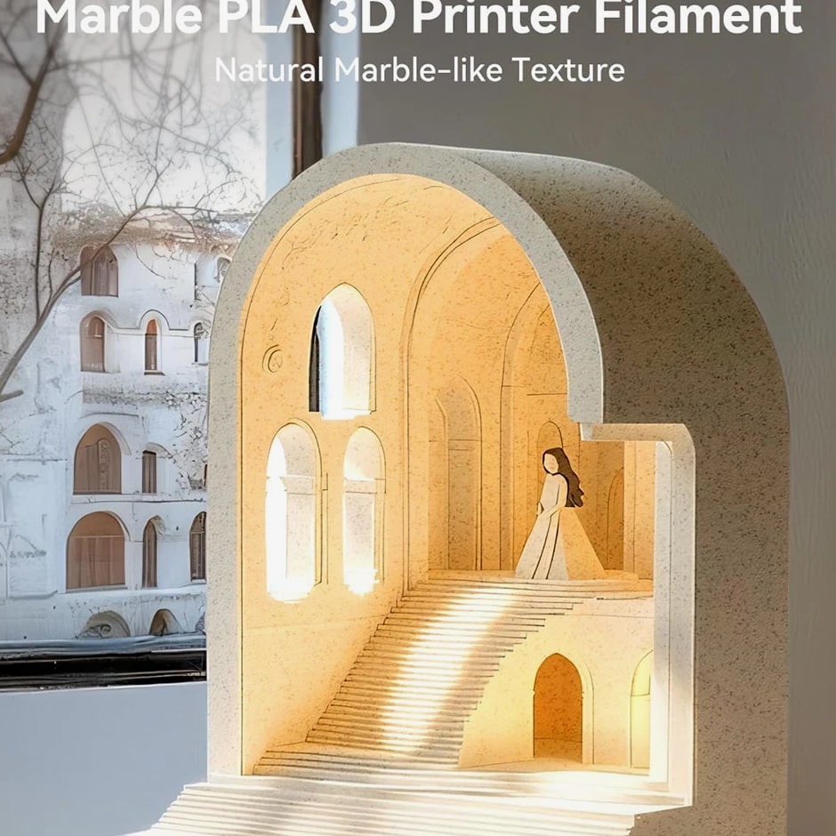JAYO 1.1KG High Speed Marble 3D Printer Filament PLA 1.75MM with Spool