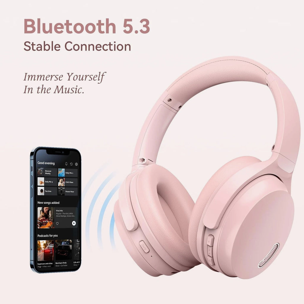 Headphone ANC Noise Cancelling Wireless Bluetooth 5.3 Over-Ear  (40HRS)