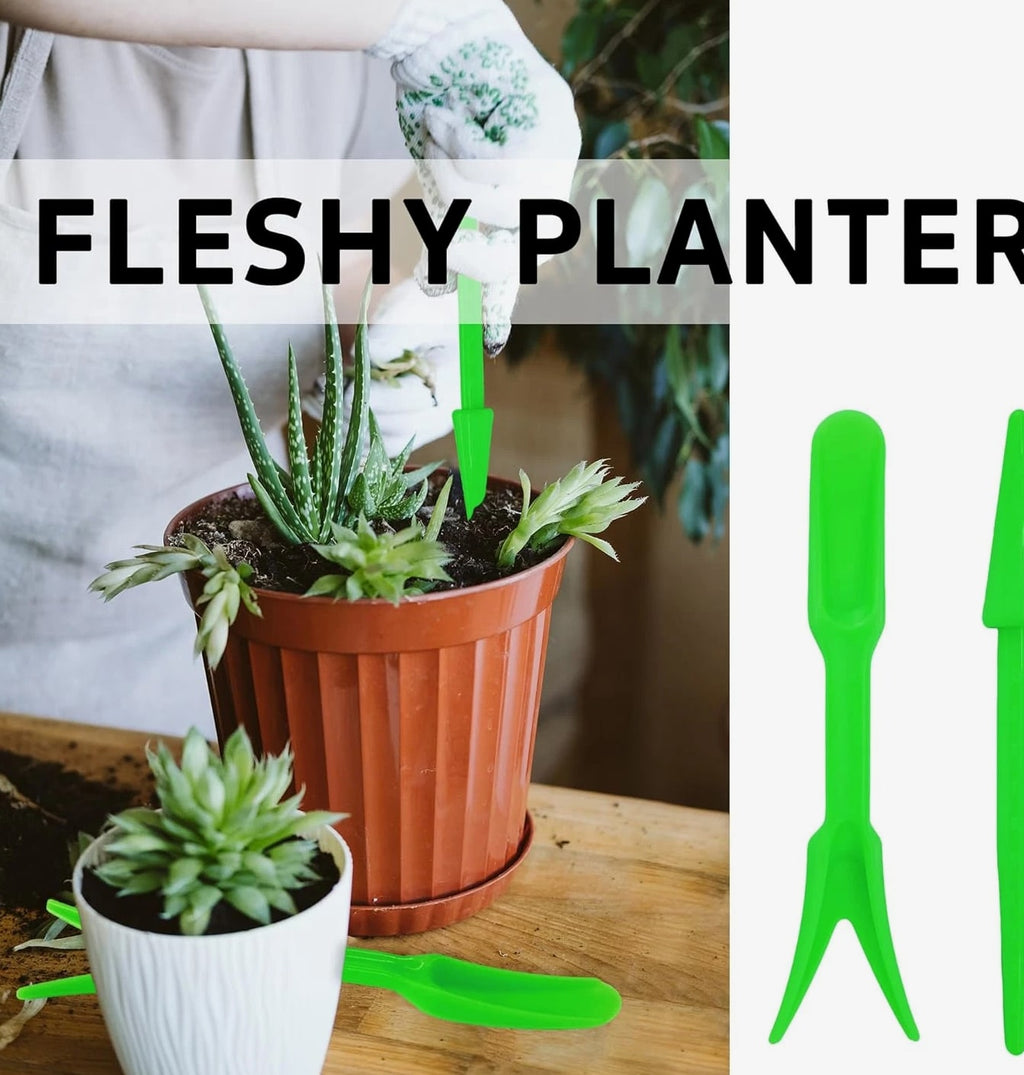 6PCS Mini Garden Hand Succulent Transplanting Tools Set, Plastic Seedling Dibber