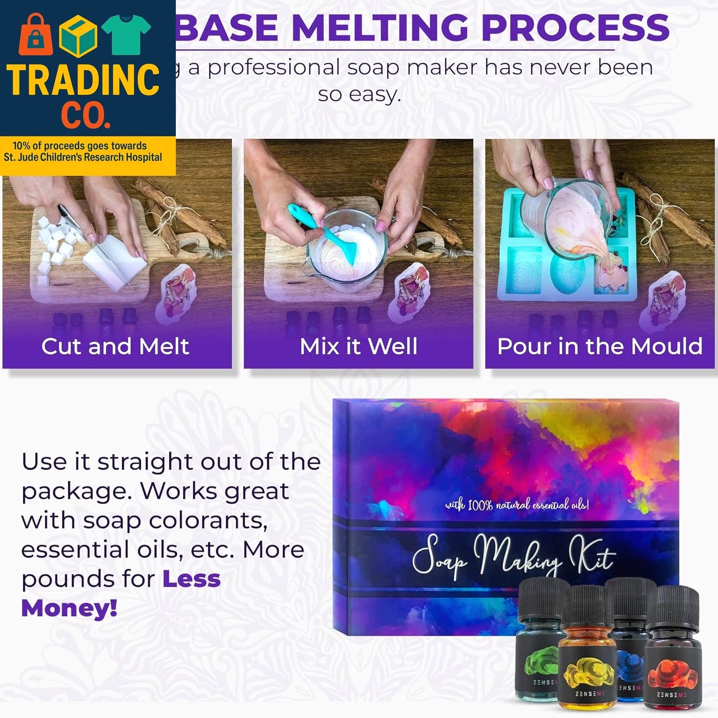 Soap Making Kit for Adults - Make Your Own Soap with Melt & Pour DIY Natural
