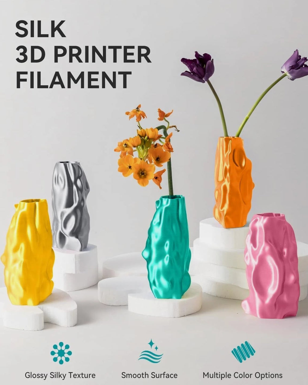 【ADD 10, PAY 6】SUNLU PETG PLA+ PLA ABS SILK 3D Printer Filament 1.75mm 1KG Neat
