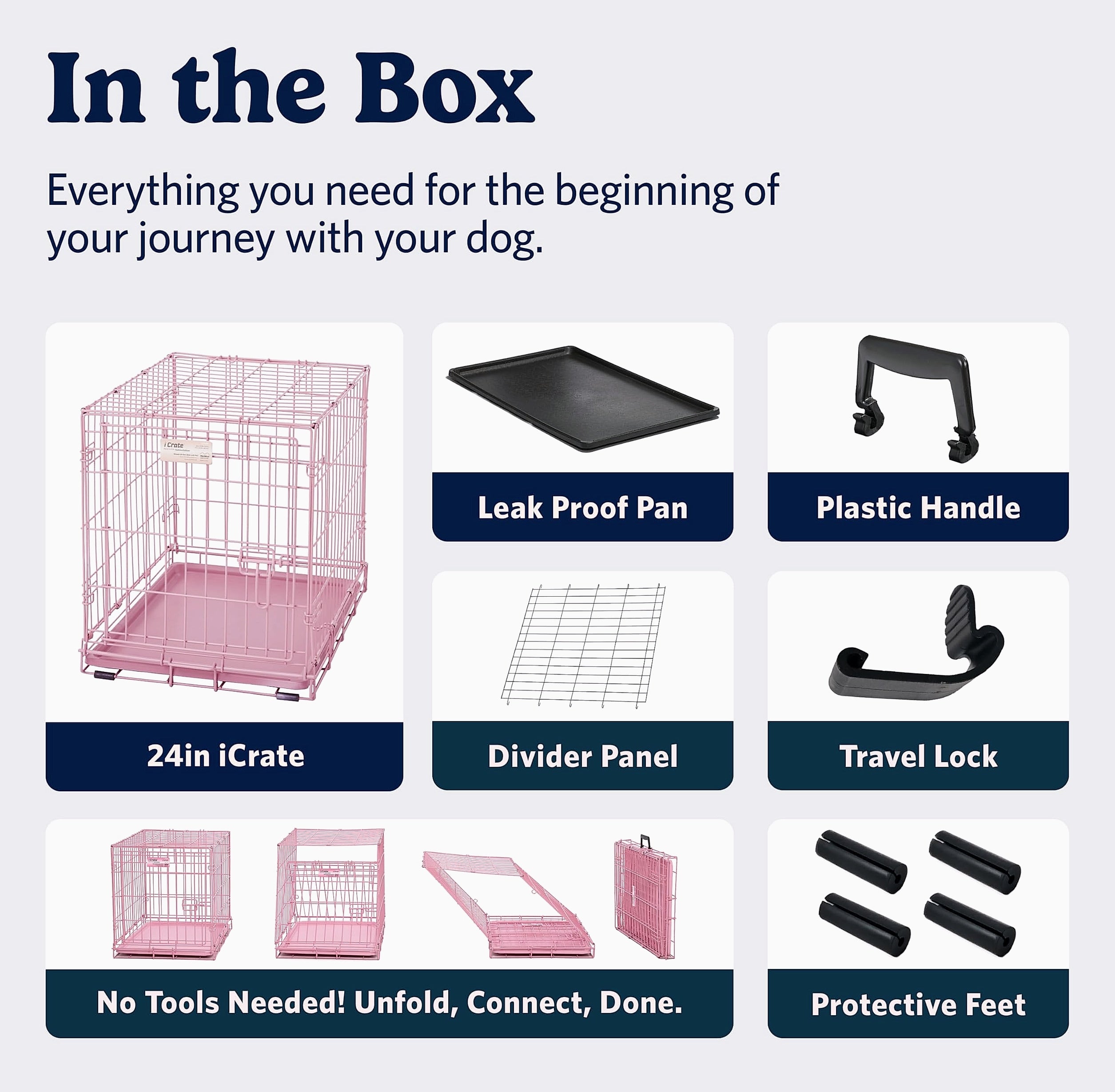 MidWest Homes for Pets 24-Inch Pink iCrate for Small Dogs