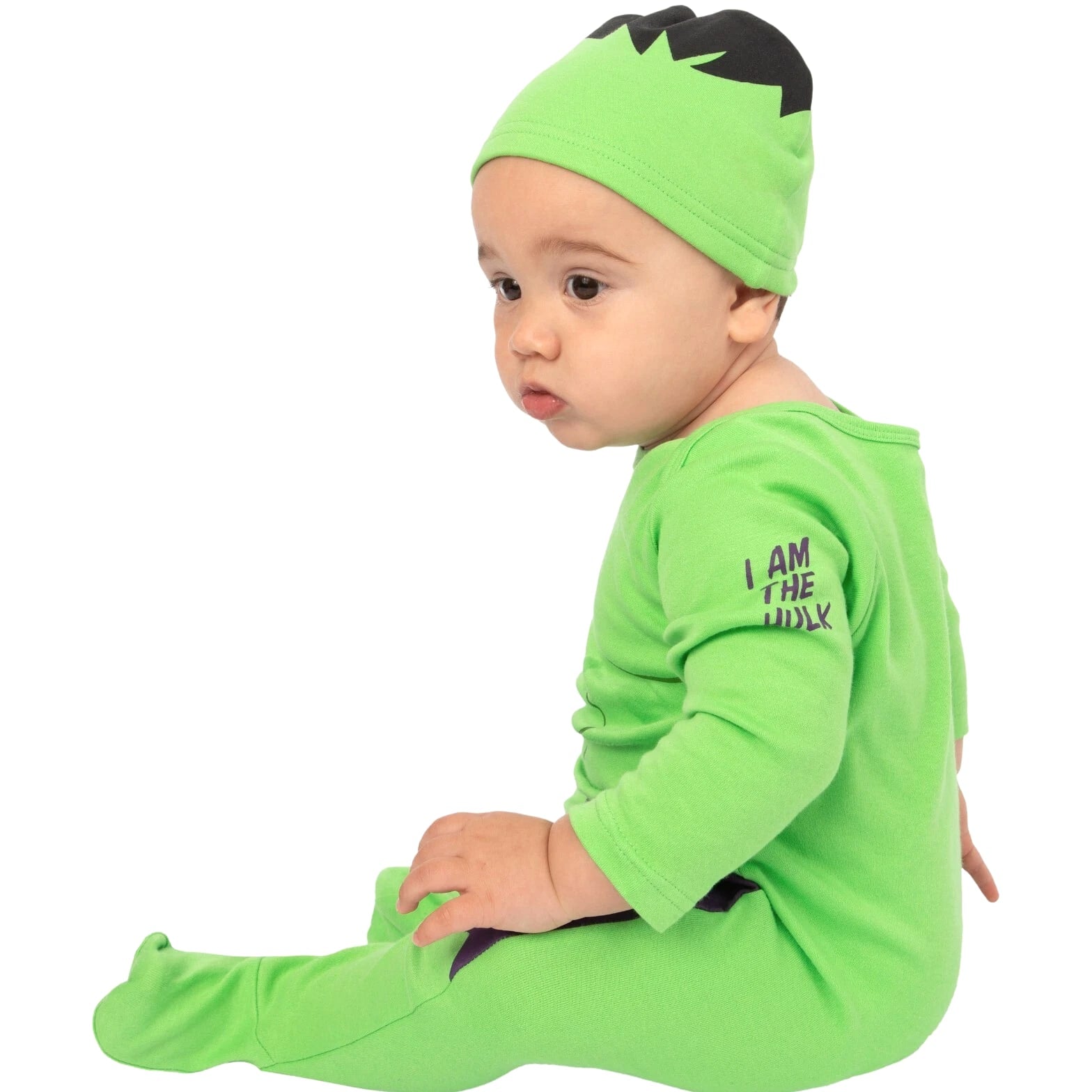 Marvel Baby Sleepsuit And Hat | The Incredible Hulk Baby Pyjamas | Baby PJs