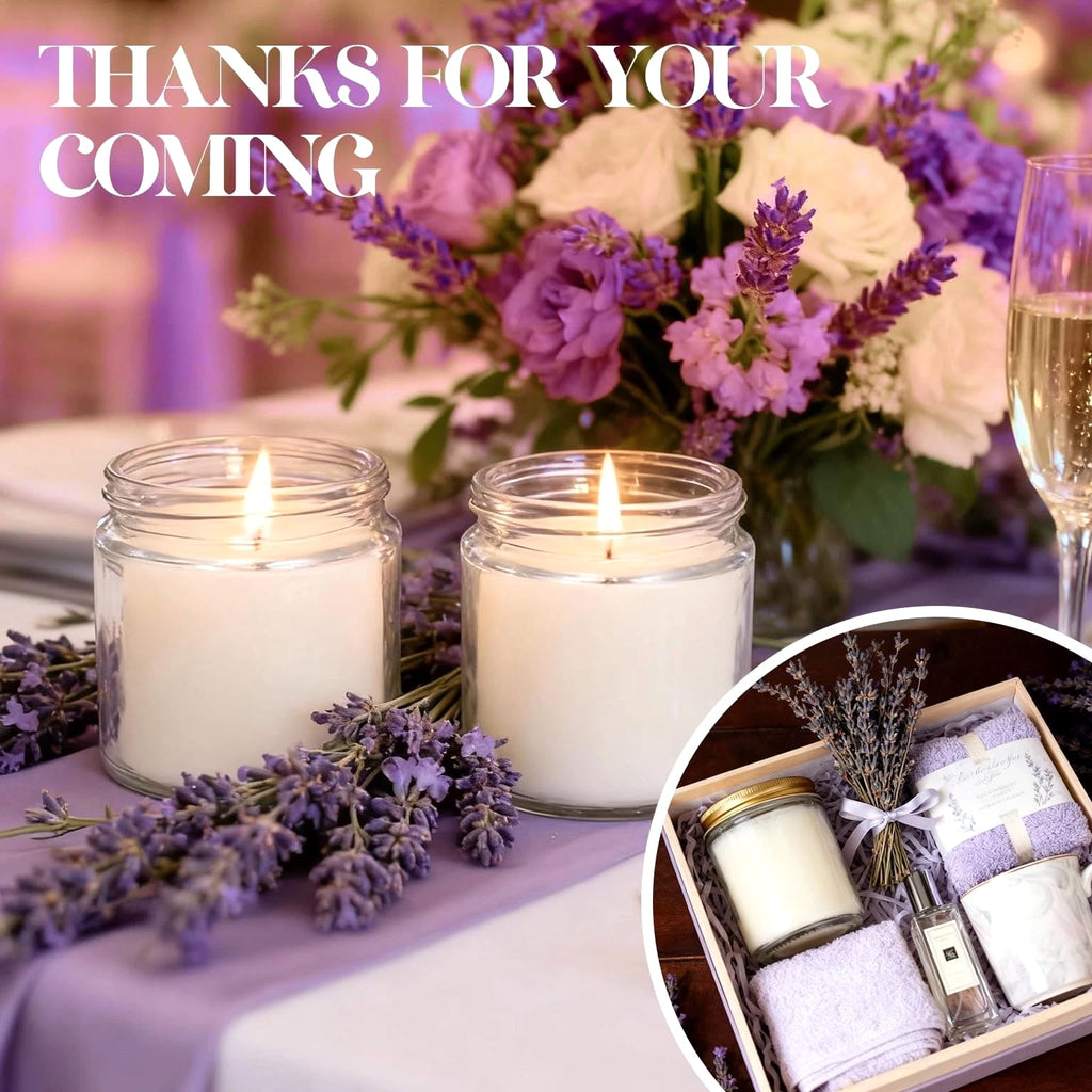 24 PCS 4oz White Soy Wax Candles, Lavender Scented Candle Gift Set, Bulk Party Favors...