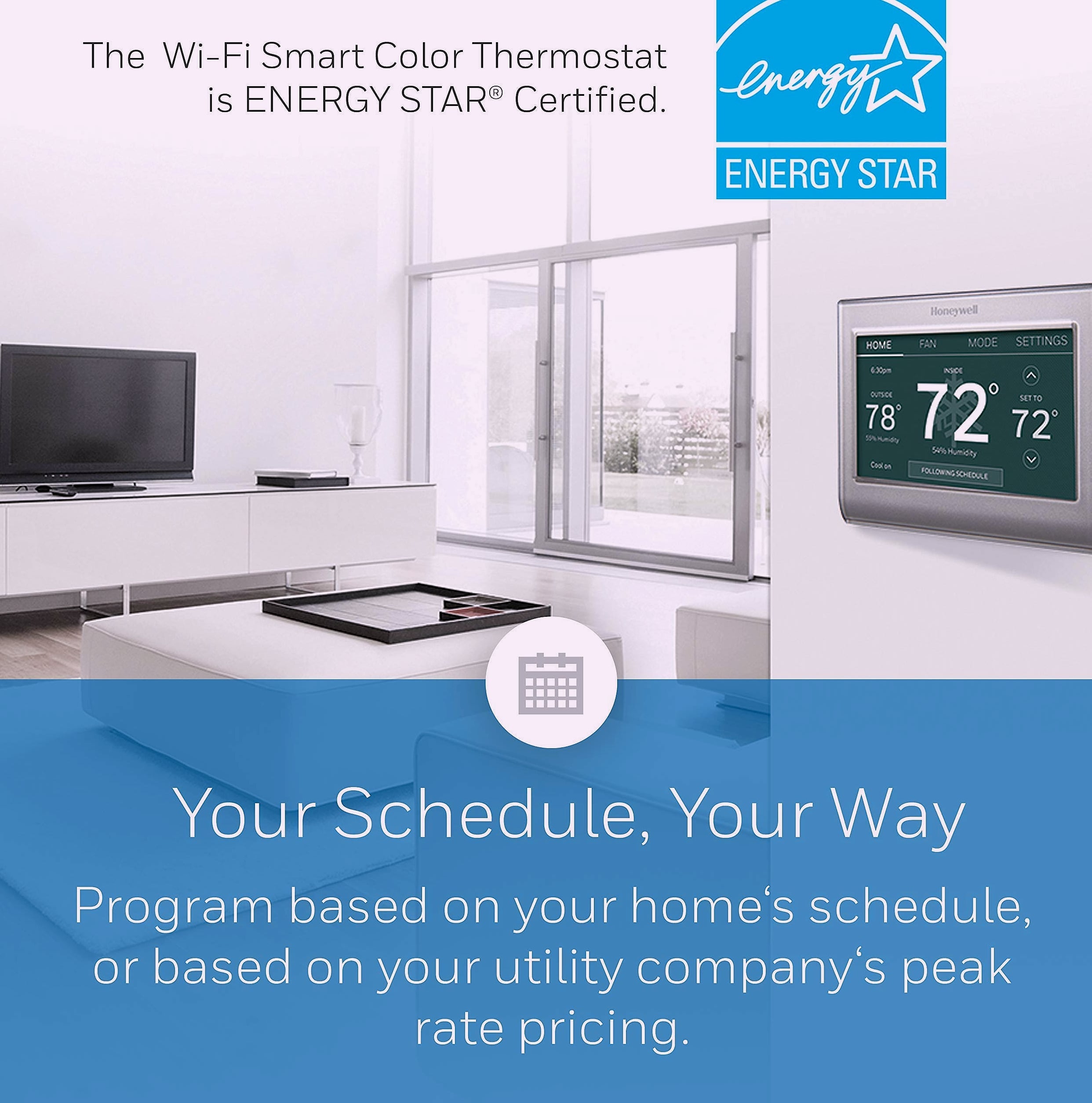Honeywell Home RTH9585WF1004 Wi-Fi Smart Color Thermostat