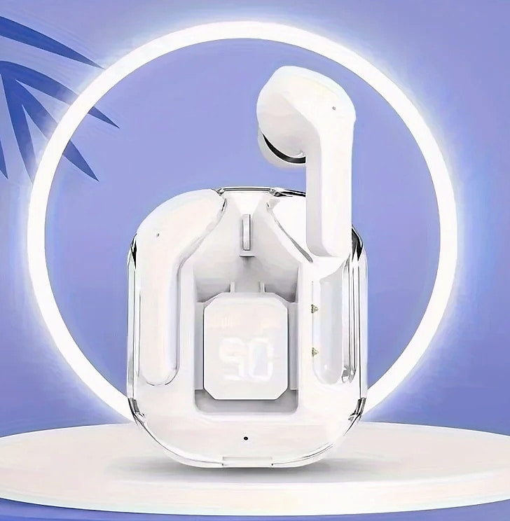 AHTOSKA Transparent Wireless Earbuds with LED Display