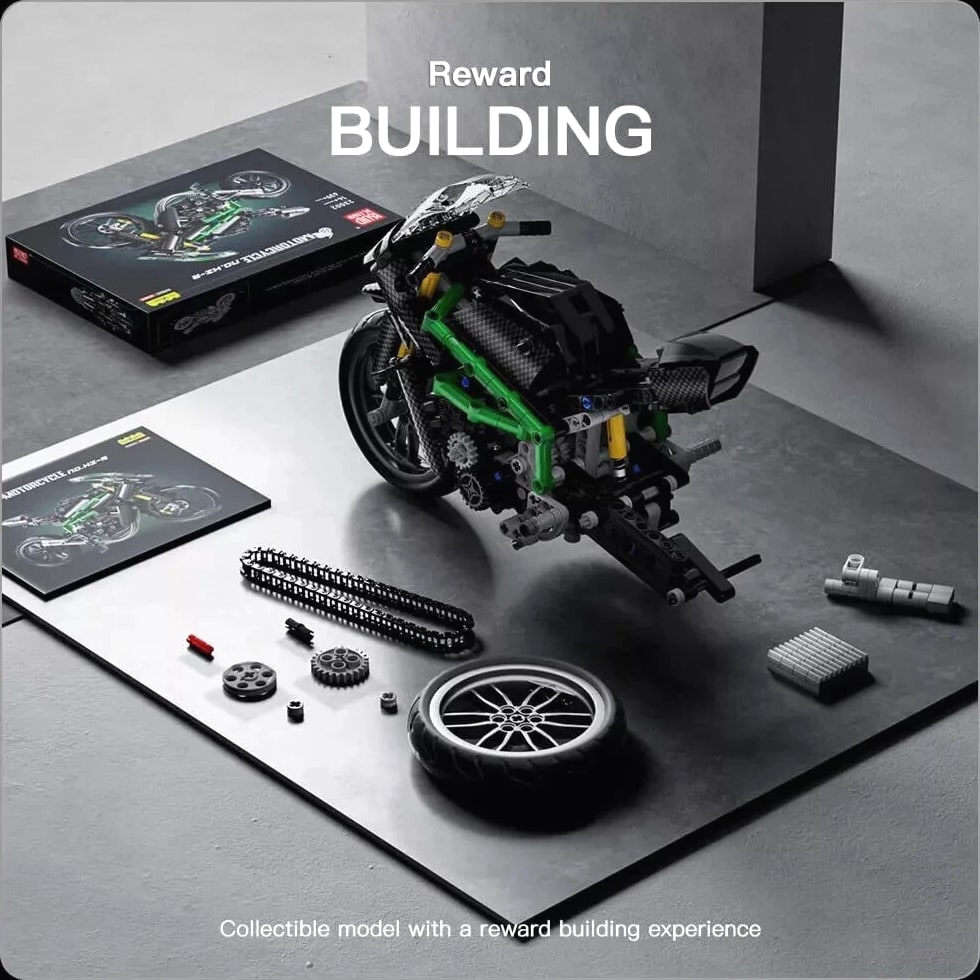 Mould King Kawasaki Ninja H2R Motorcycle Building Kit Sets 23002 Ninja Bike