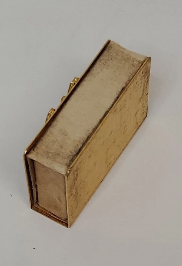Vintage Butterfly Match Stick Holder Gold 1.75 X 1 inch 1950s