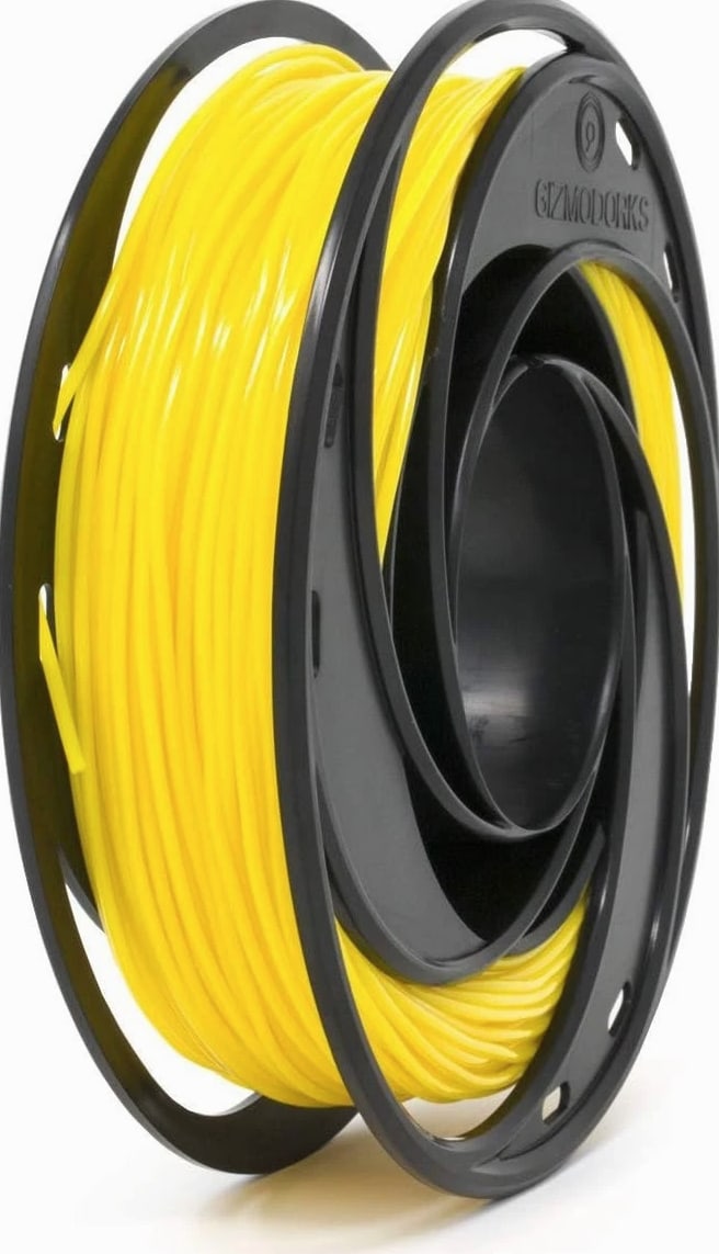 Flexible TPU 3D Printer Filament 1.75mm, 200g Yellow - High Elasticity