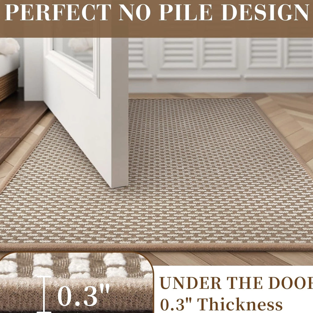 Non Slip Bath Mat Machine Washable Super Absorbent Quick Dry 24x35 Inch Brown