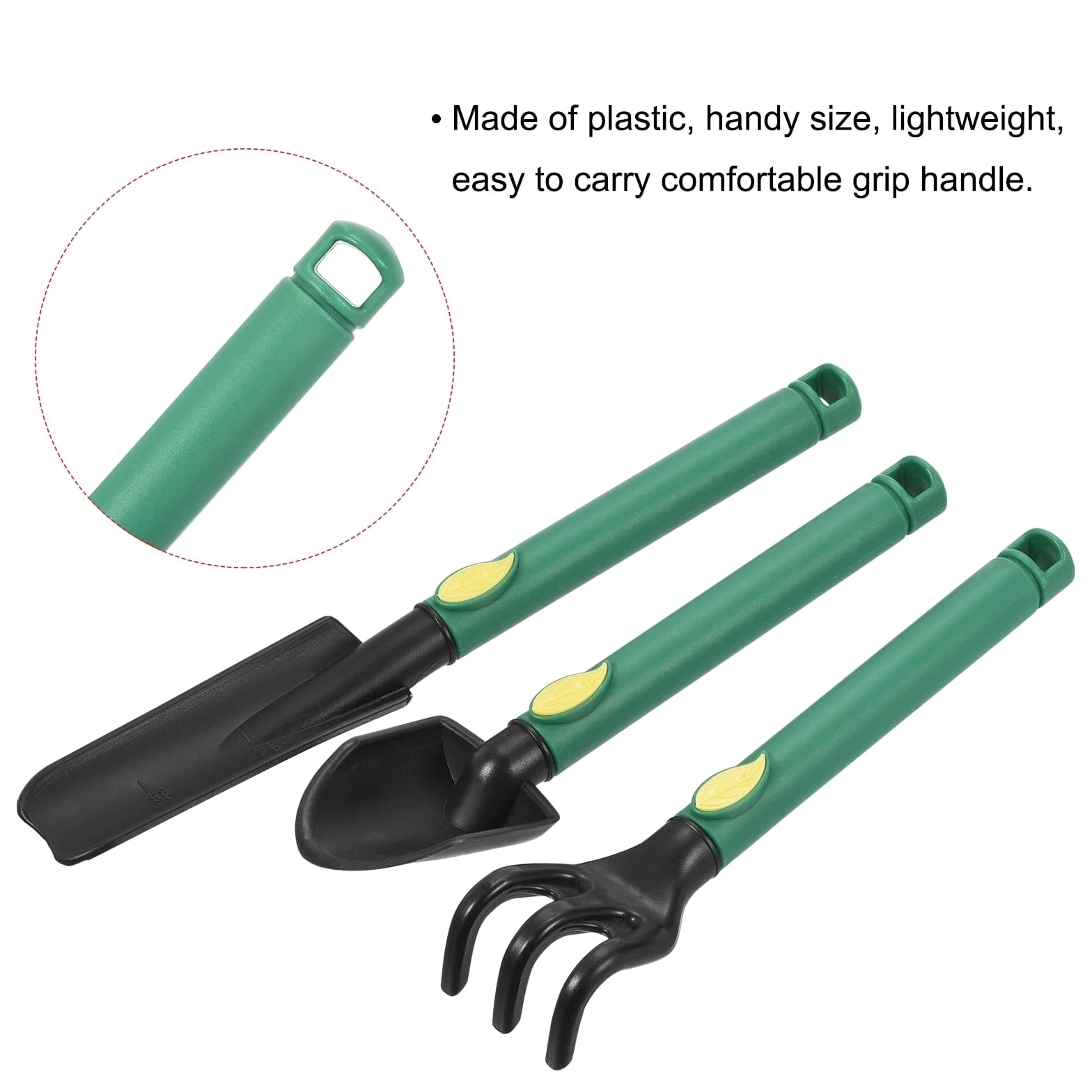 3 PCS Mini Garden Tools Set Plastic Hand Trowel Rake Spade Home Kit Plant