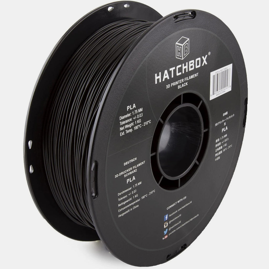 1.75mm Black PLA 3D Printer Filament, 1kg Spool, Dimensional Accuracy +/- 0.03mm