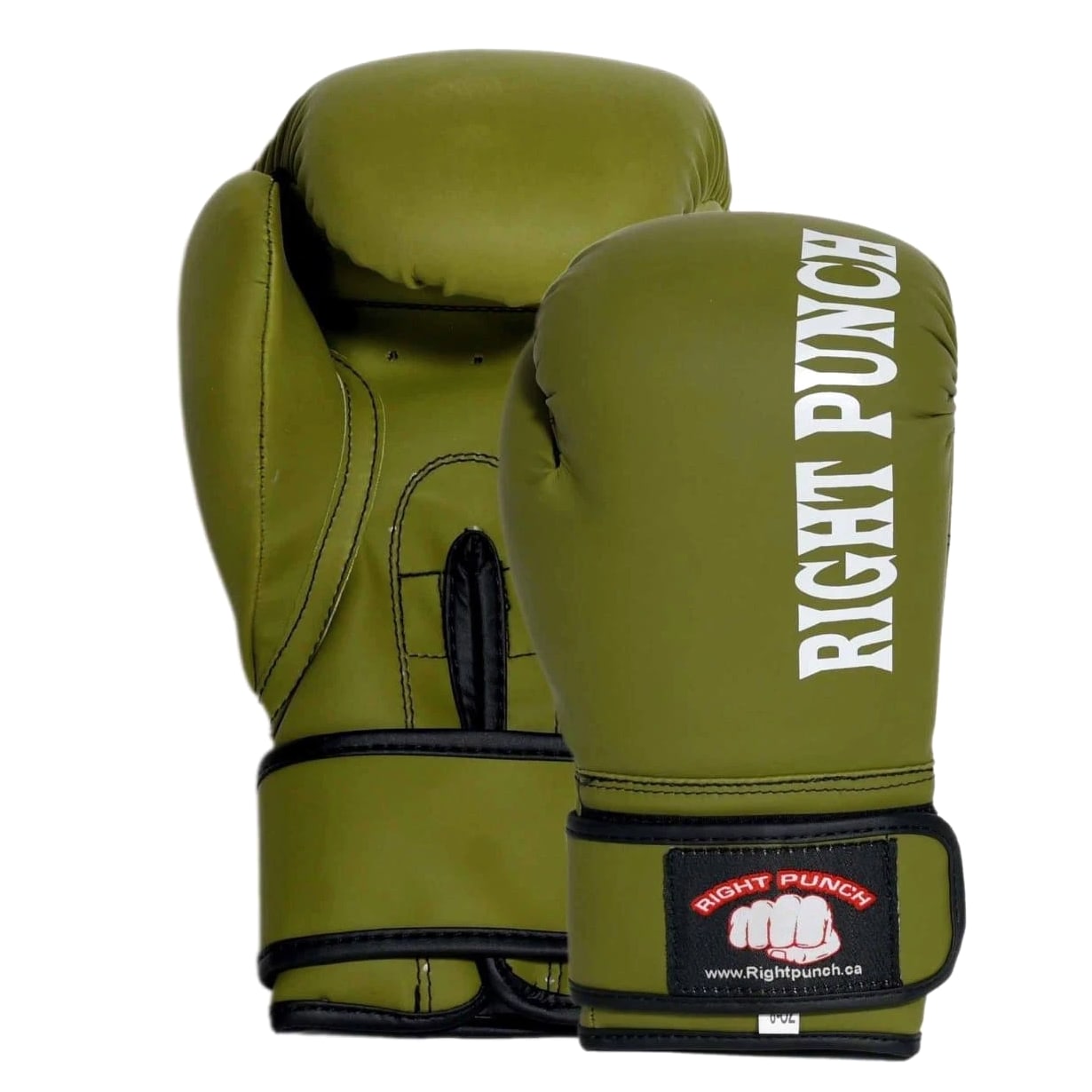 Boxing Gloves Punch Bag Leather Pro Kick Fight Gym Punching Training Mitts olive