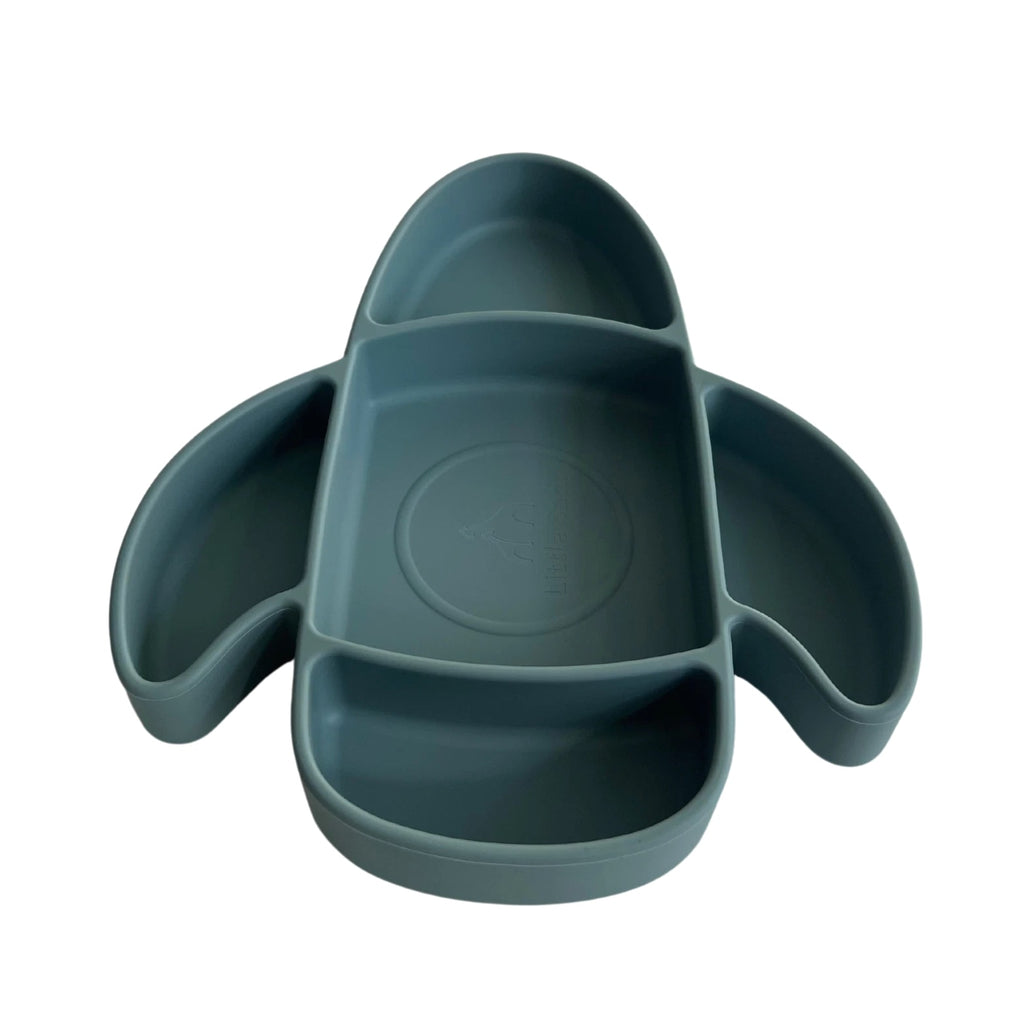 Liitle Sadi Silicone Airplane Toddler Plate, BPA-Free, Baby Plate, Baby Dish.