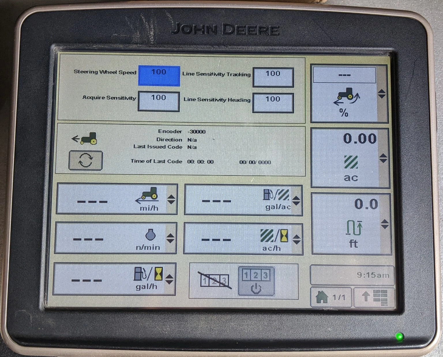 John Deere GreenStar 3 2630 Display GS3 Autotrac Section Control BPF10605