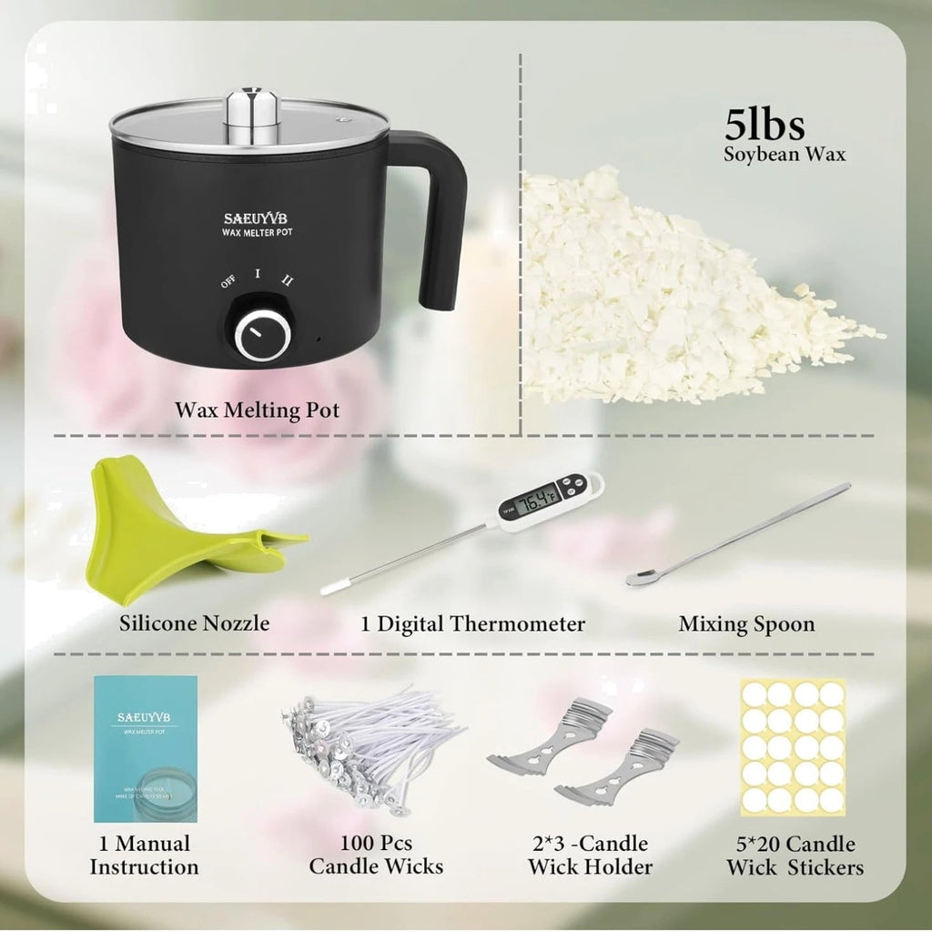 Soy Wax Candle Making Kit - DIY Supplies for Adults & Crafters