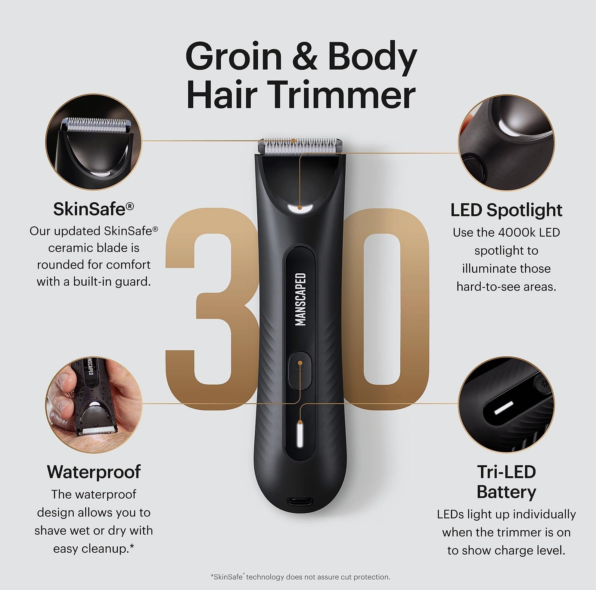 MANSCAPED Lawn Mower 3.0 Plus Waterproof Body Hair Trimmer