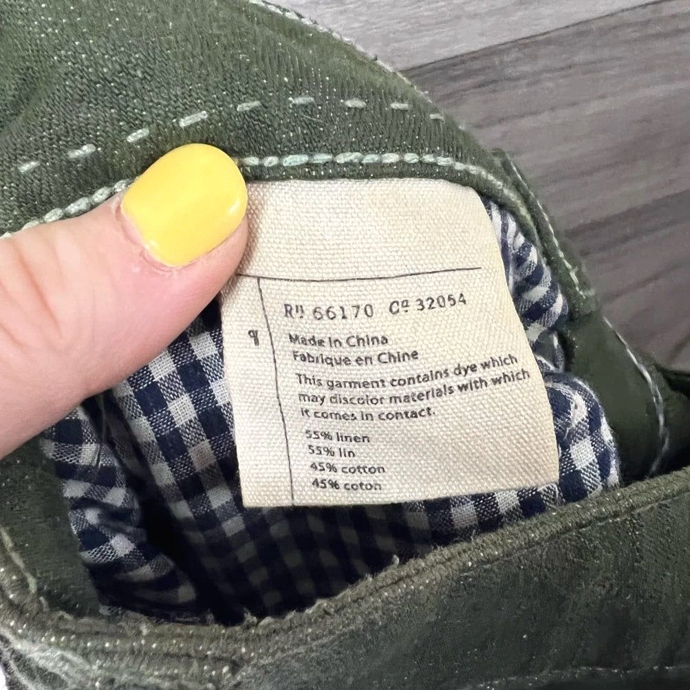 Pilcro & The Letterpress Women's Straight Leg Jeans Green Pockets Medium Wash Size 27